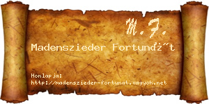 Madenszieder Fortunát névjegykártya